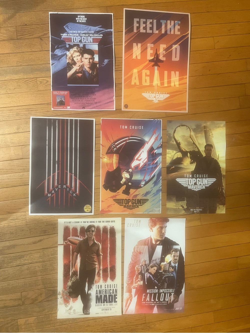 Tom Cruise 5 Top Gun Movie Poster + 2 BONUS Mission Impossible American Made NEW